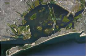 Jamaica Bay showing salt marsh fragmentation and open water